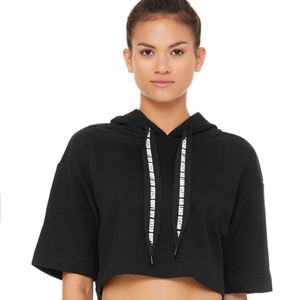 NWOT Alo short sleeve crop hoodie 🌊